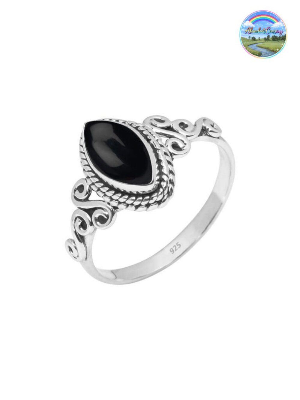 925 Sterling Silver Black Onyx Statement Ring Size 6 Bezel Set